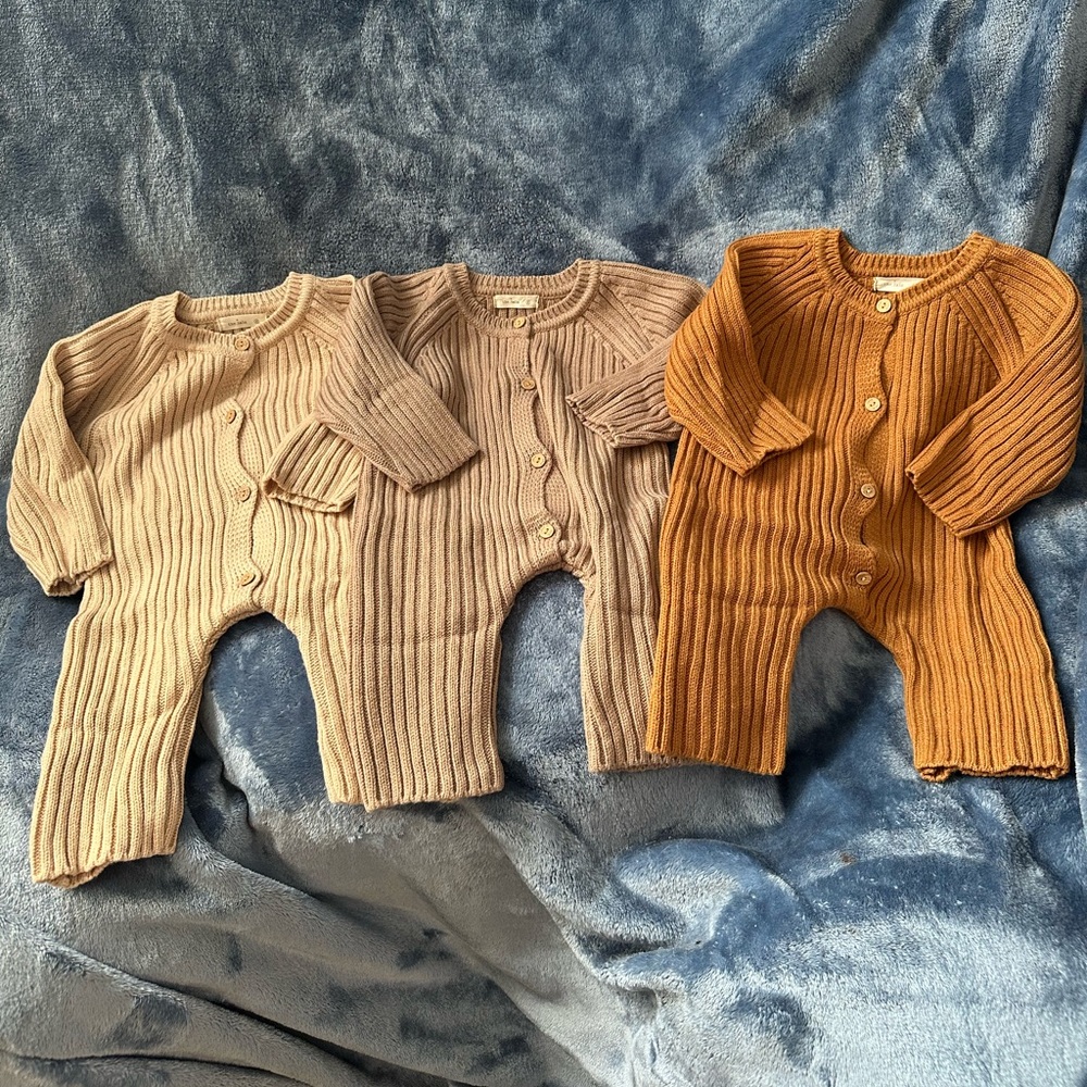 Chunky sweater rompers for baby